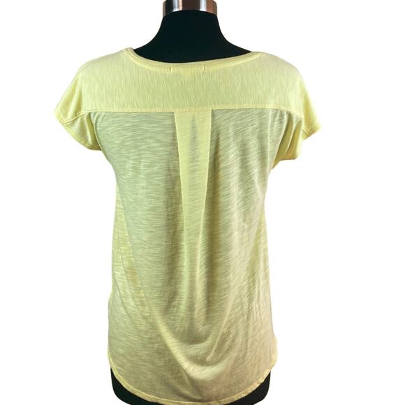 Anthropologie Pure + Good Yellow Twist Knot Front Sz Medium Closet Staple Summer - Picture 2 of 6